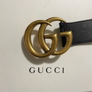 Gucci Leather belt with Double G buckle